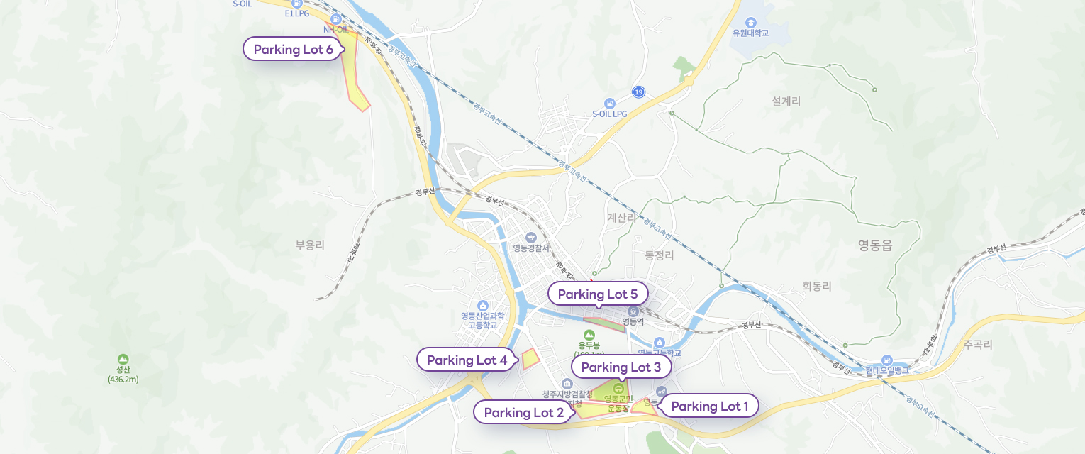 Passenger car parking lot