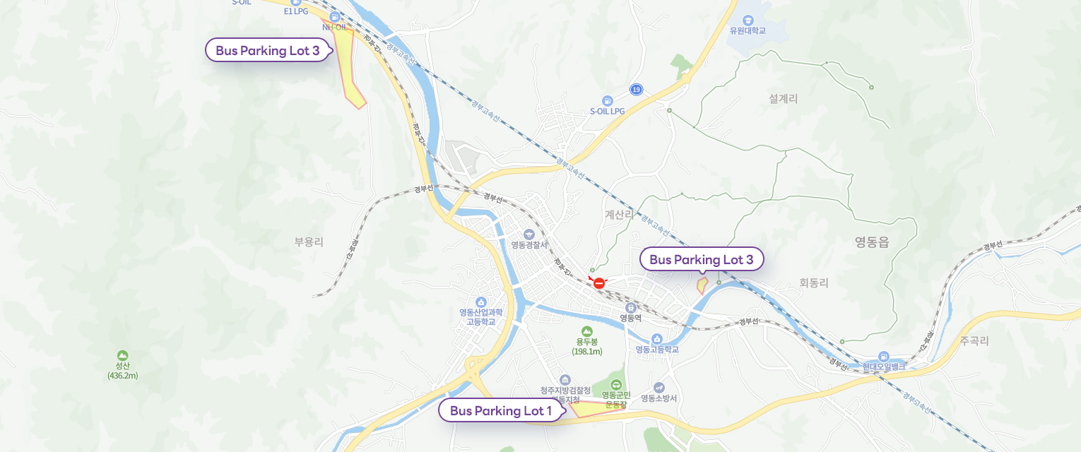 Large bus parking lot